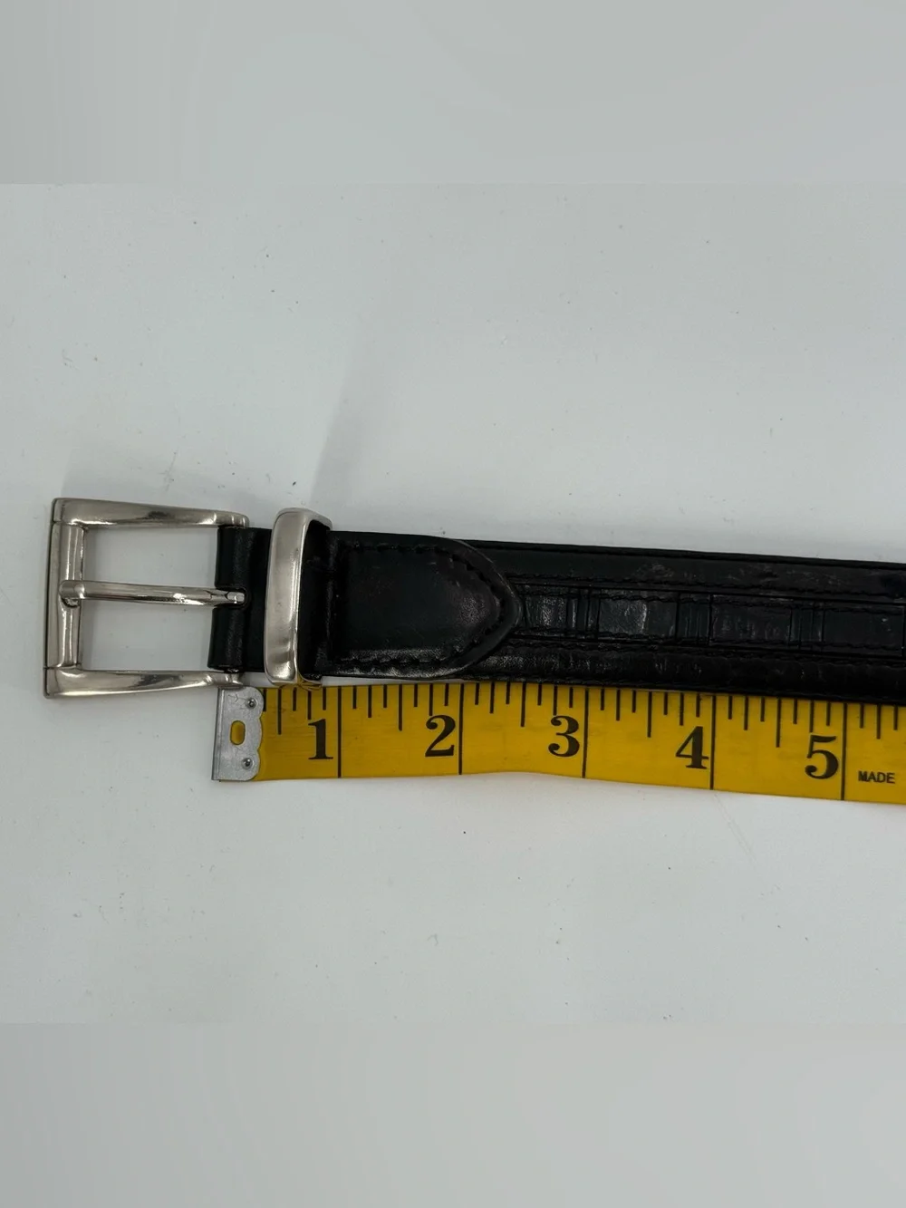 Vintage Black Leather Belt Mens Contemporary Belt 44